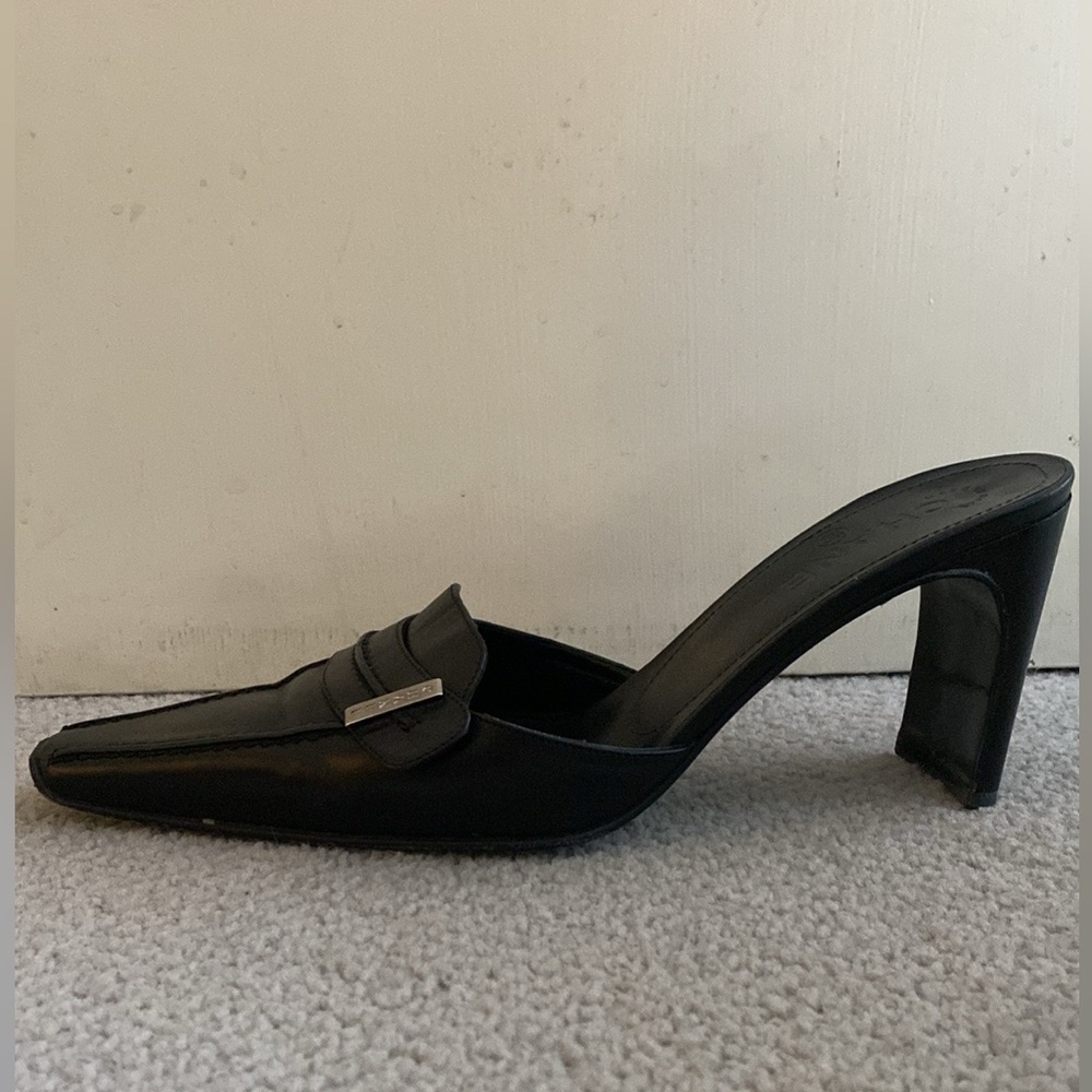 Chanel black leather mules. Size 9. Euro size 39. In excellent condition.